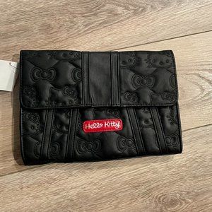 Hello Kitty black vegan leather clutch purse